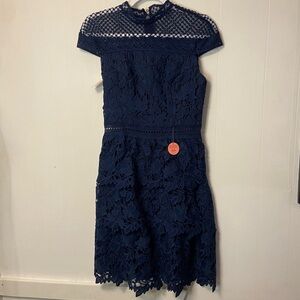 NWT LONDON IRIS CHI CHI Blue lace dress